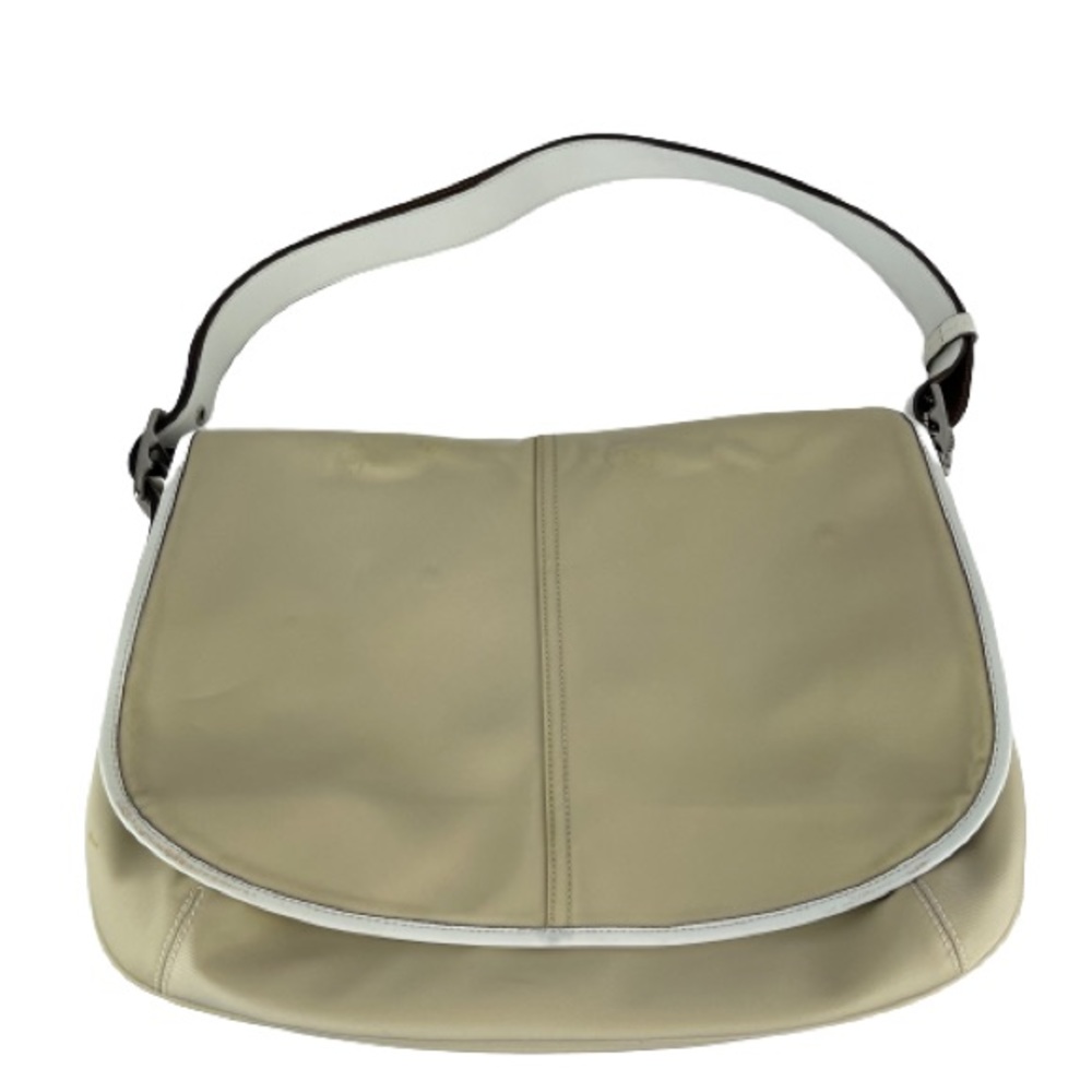 Coach J3K-6259 Beige Nylon Shoulder Bag